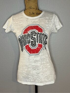 Ohio State Vintage-Style Graphic Tee - White & Red